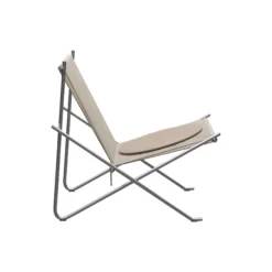 PK4™ stol med hynde, matpoleret rustfrit stål/natur/natur kanvas