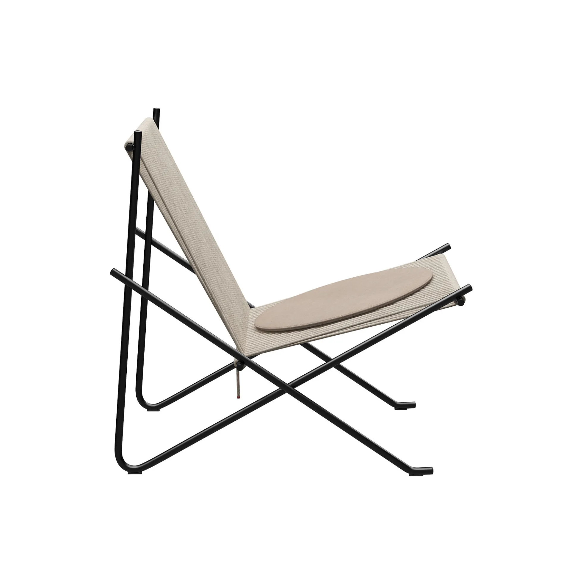 PK4™ stol med hynde, sort/natur/natur kanvas