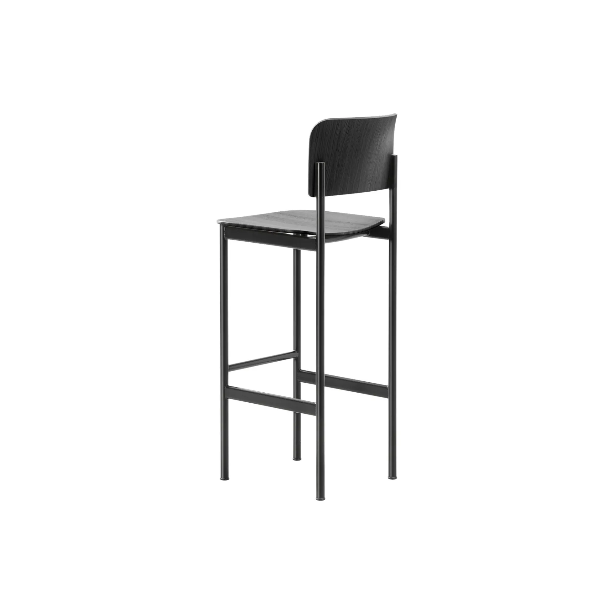 Plan Barstool, black lacquered ash/black