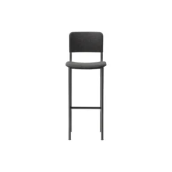 Plan Barstool Fully Upholstered, black/Re-wool 198