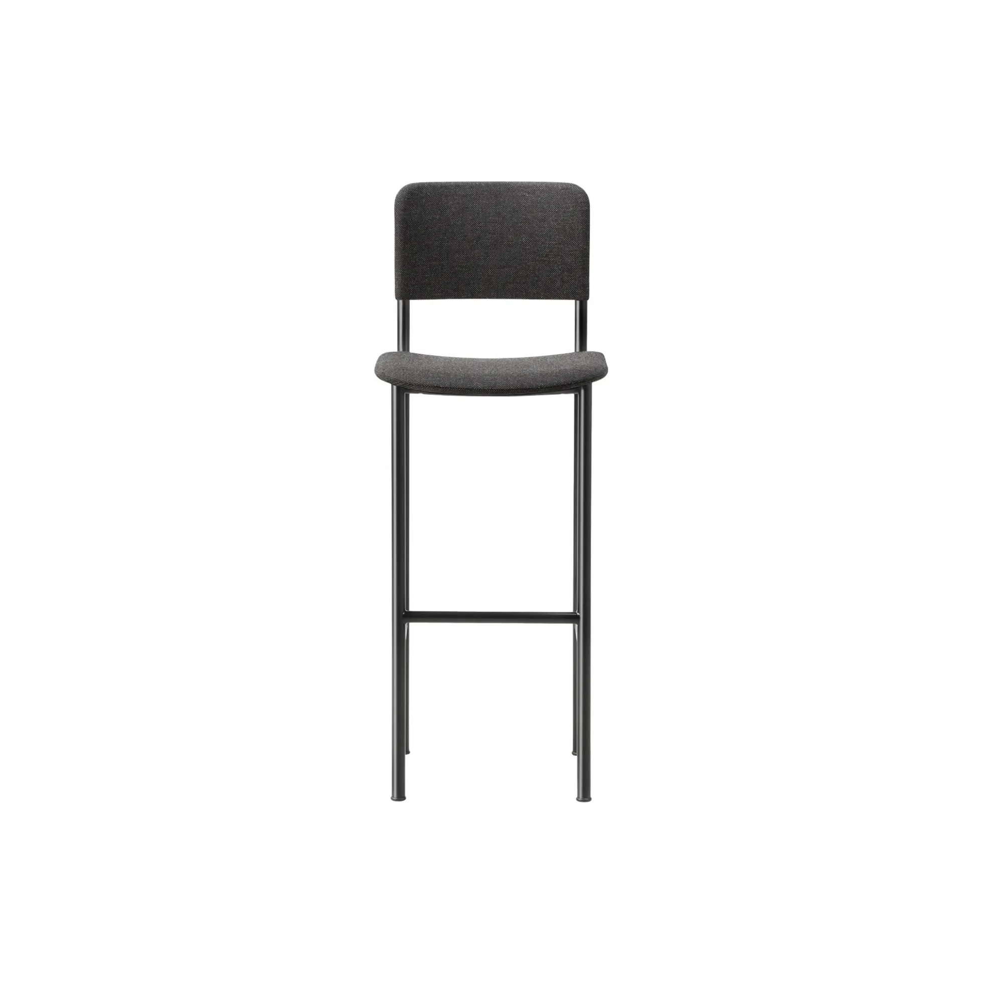 Plan Barstool Fully Upholstered, black/Re-wool 198