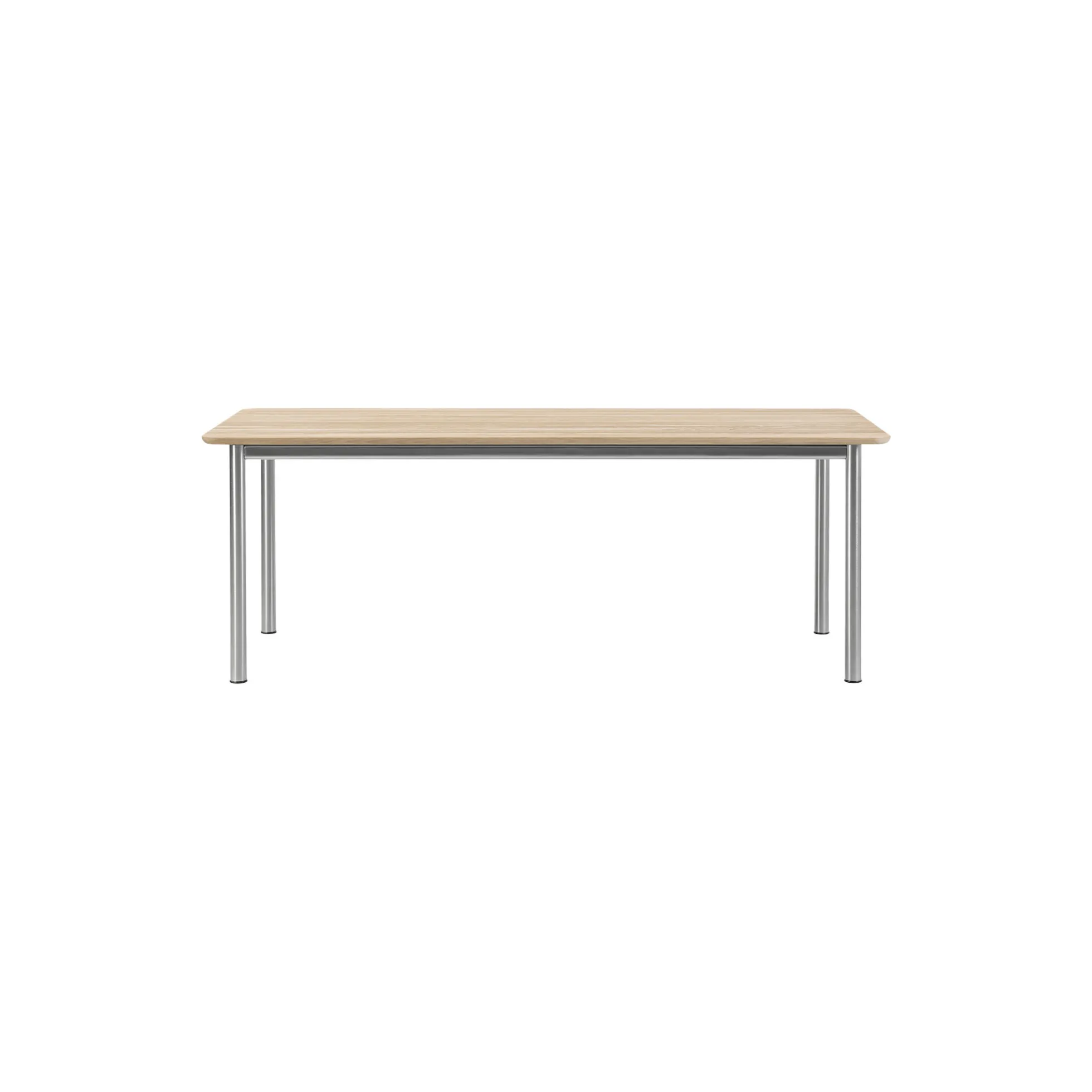 Plan Table, light oiled oak/brushed steel
