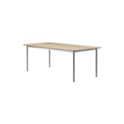 Plan Table, light oiled oak/brushed steel
