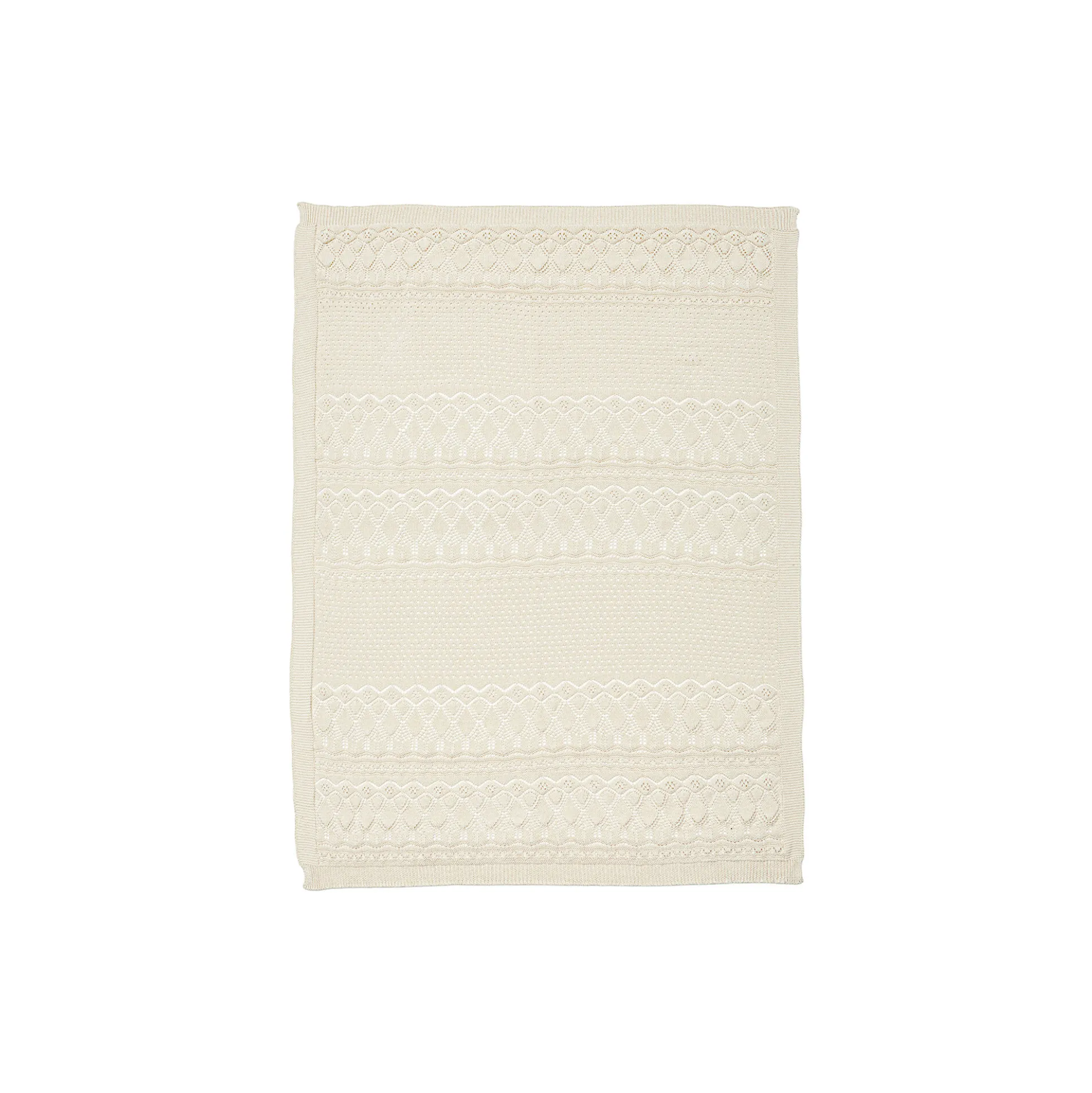 Pointelle baby striktæppe, off-white