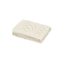 Pointelle baby striktæppe, off-white