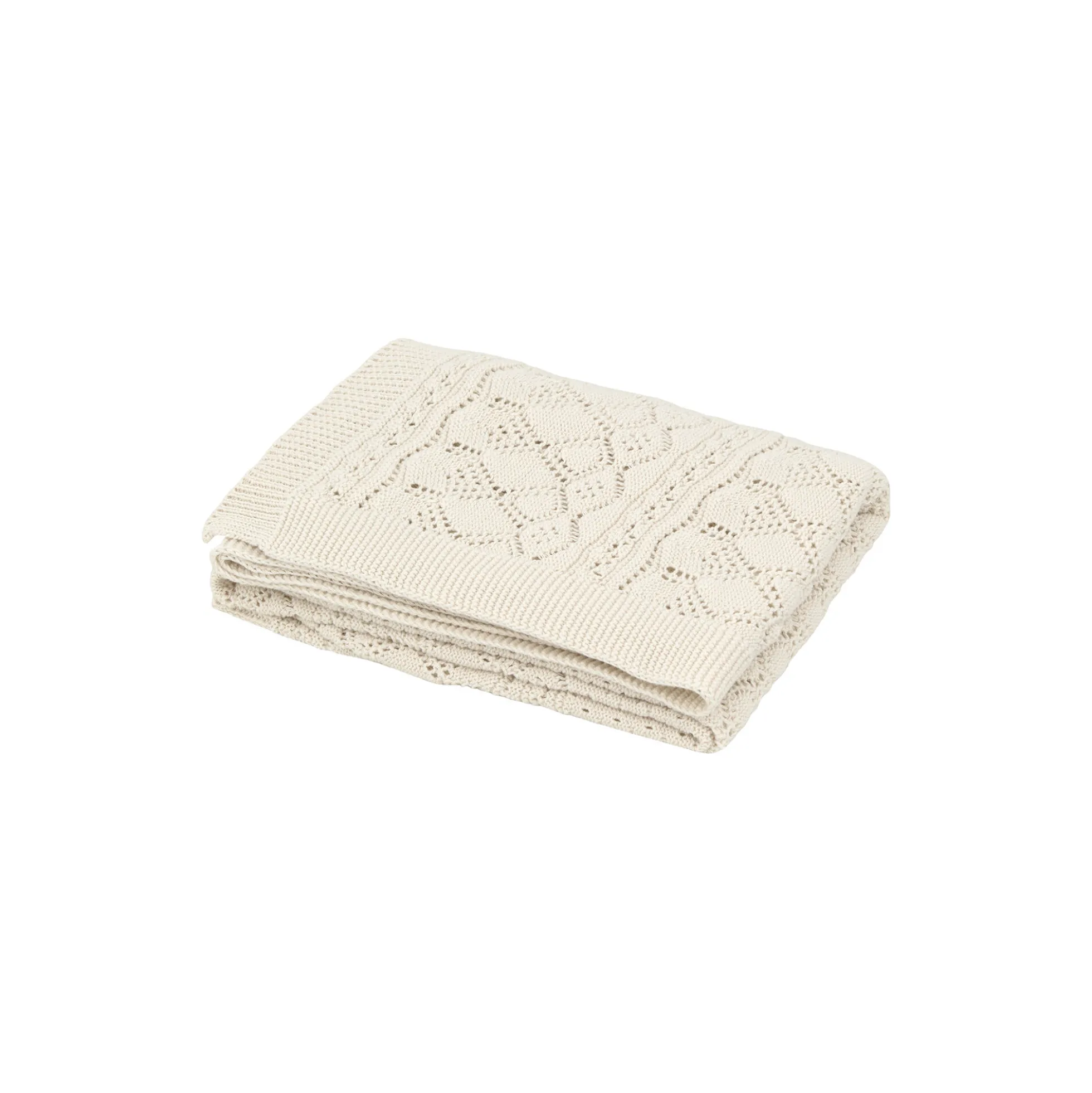 Pointelle baby striktæppe, off-white