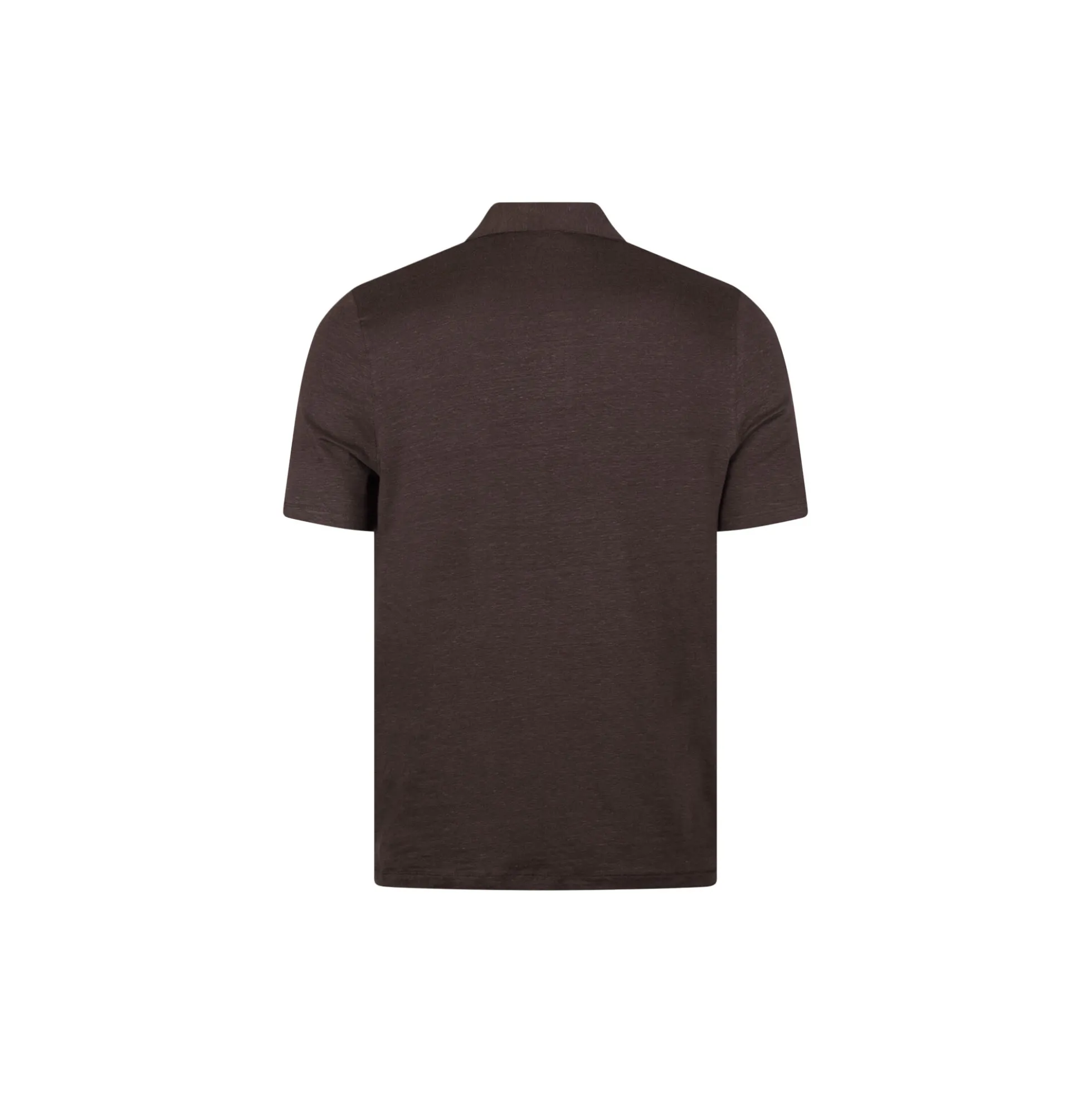 Polo Shirt Linen Stretch , dark brown