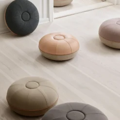 Pouf, pale yellow