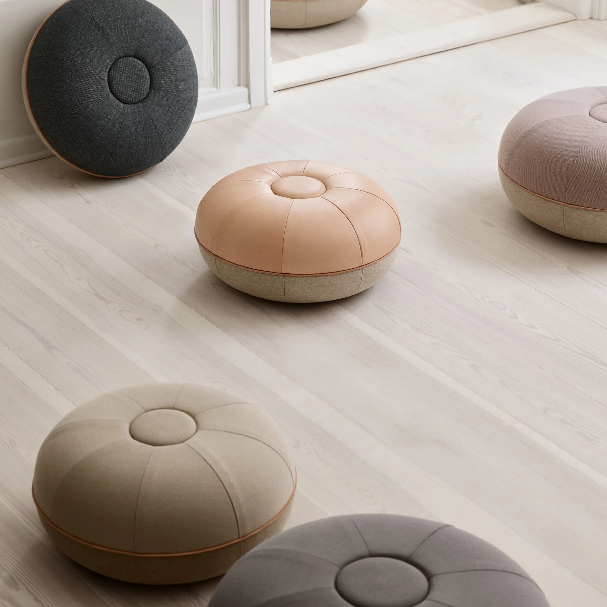 Pouf, steel grey