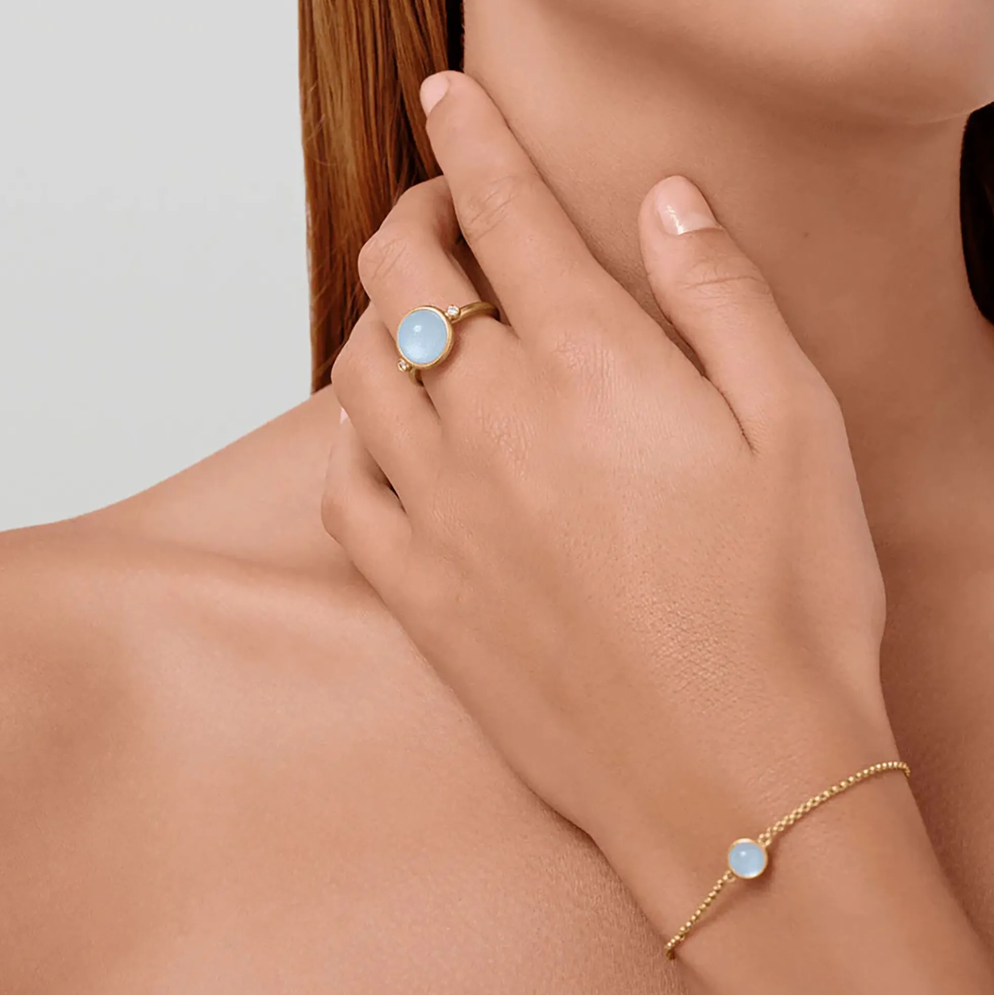Primini Armbånd, gold/milky aqua