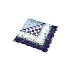 Purple Flower Dot Checker silketørklæde