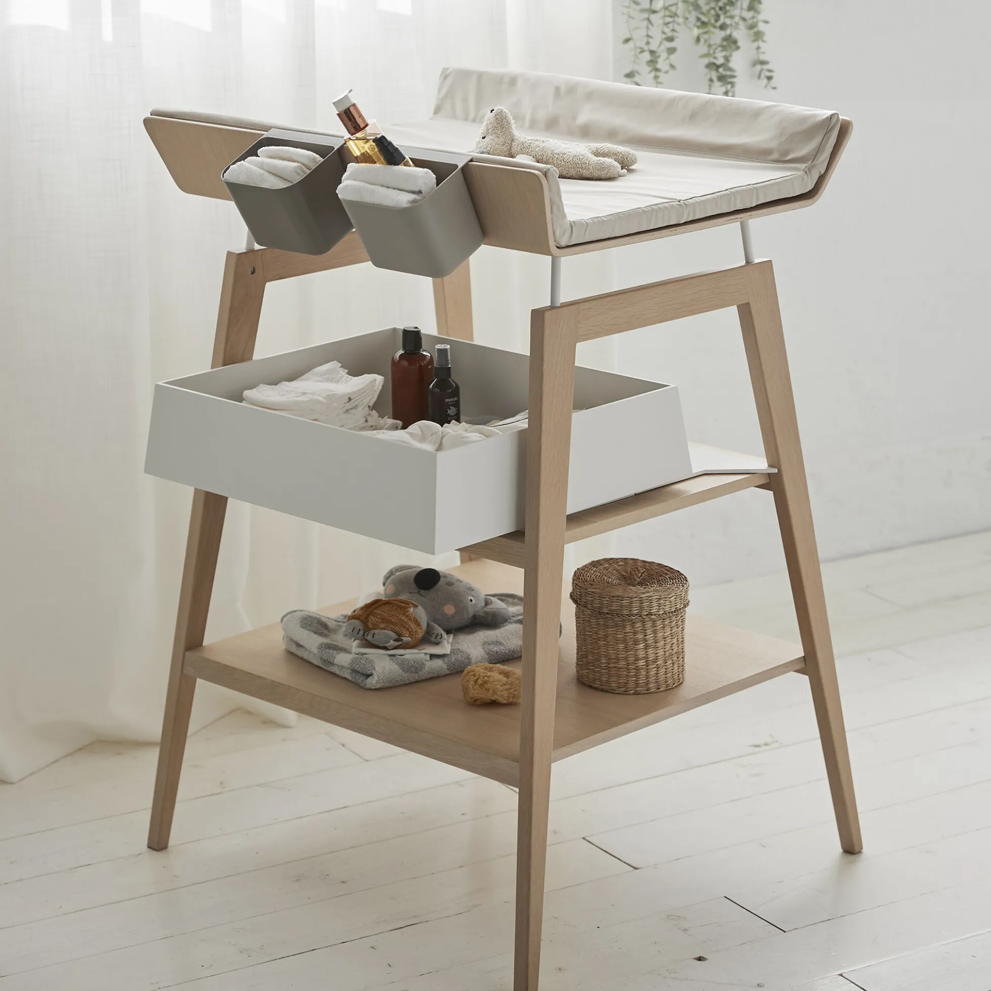 Puslehyndebetræk til Leander Linea™ puslebord, cappuccino