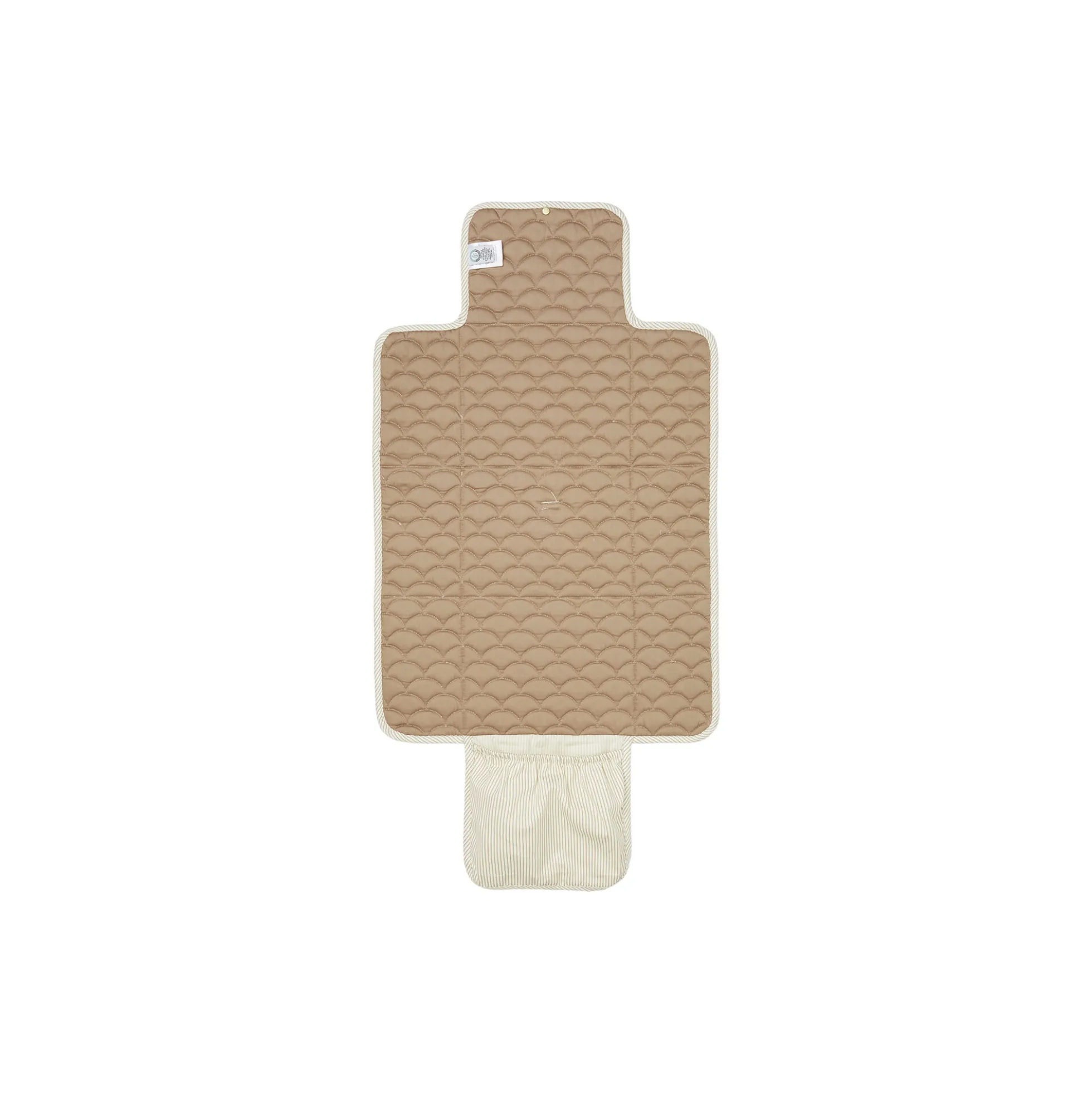 Quiltet pusleunderlag, classic stripes camel