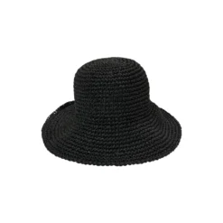 RAFFIA Hat stor skygge, black