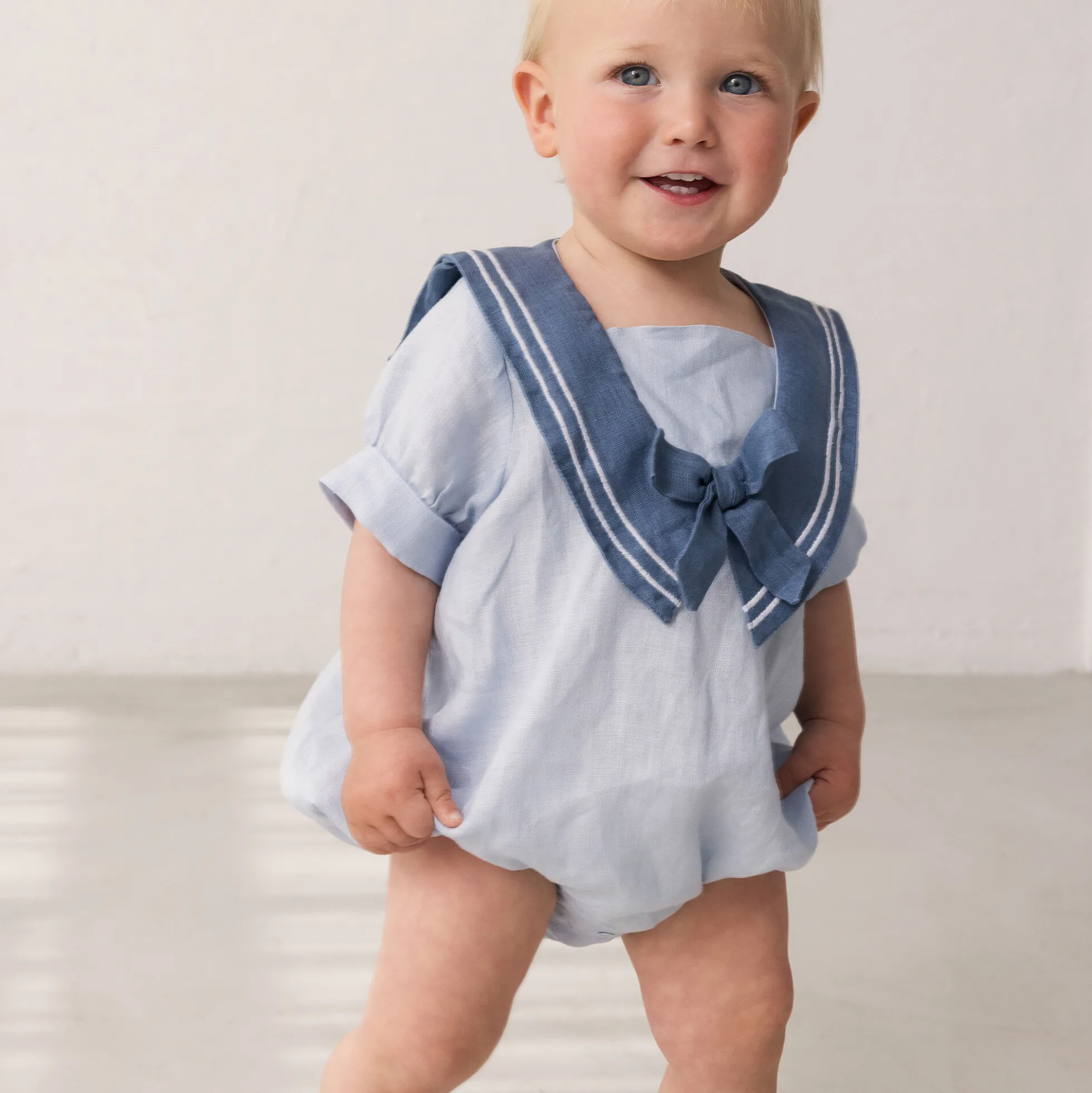 Raki Romper, blue mist