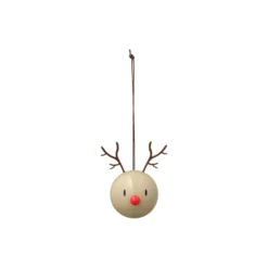Reindeer Ornament 2 pcs, latte