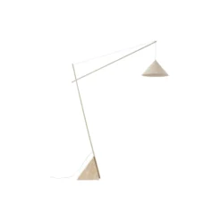 Reyna Reading Lamp with Travertine Base, light beige