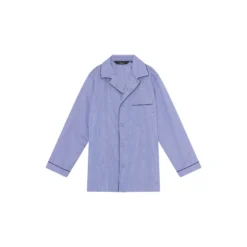 Rome Pyjamas, light blue/navy piping