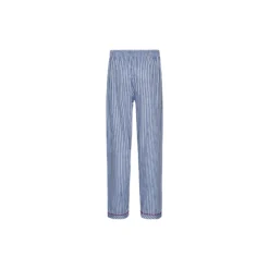 Rome Pyjamas, light blue strips/red piping