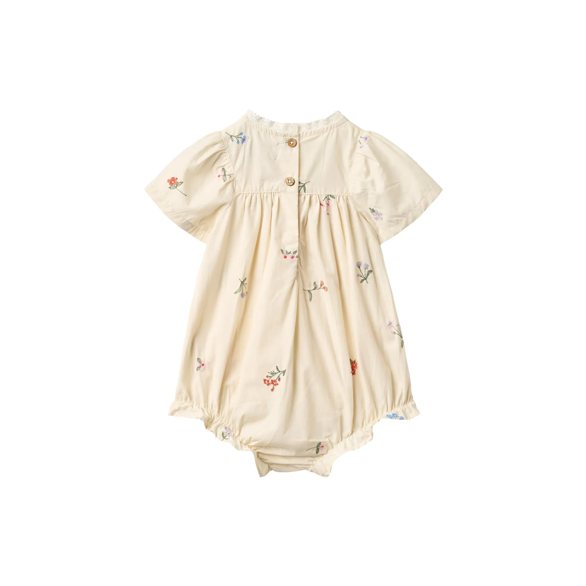 Romper Margit, ivory embroidery flowers