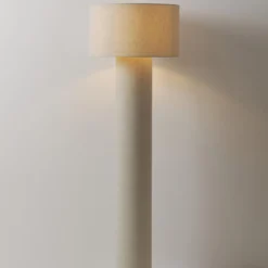 Ron Linen Floor Lamp, linned light beige