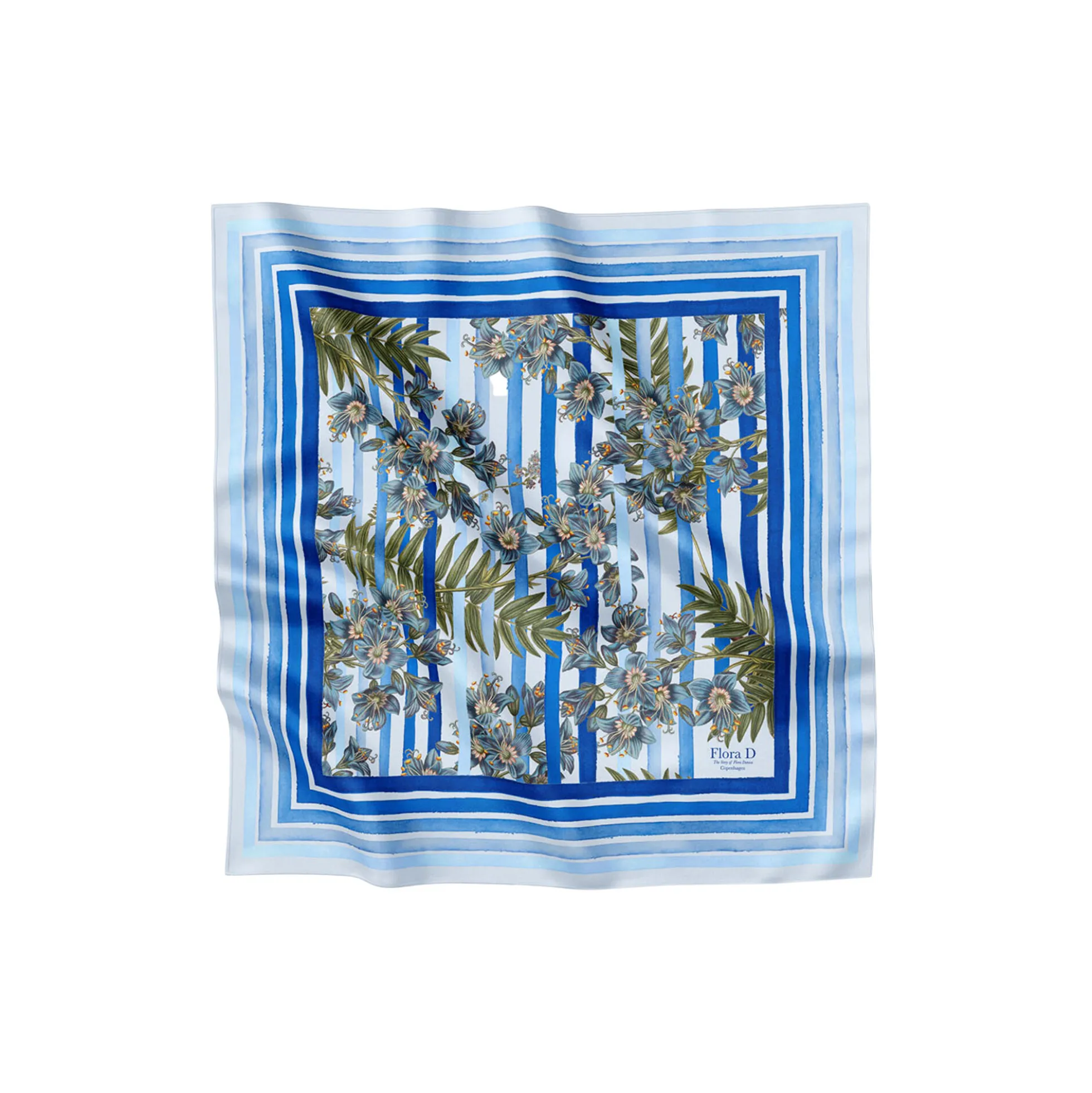 Royal Blue Striped silketørklæde