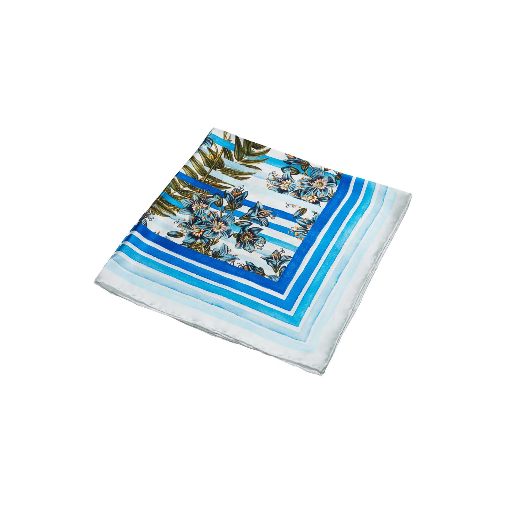 Royal Blue Striped silketørklæde