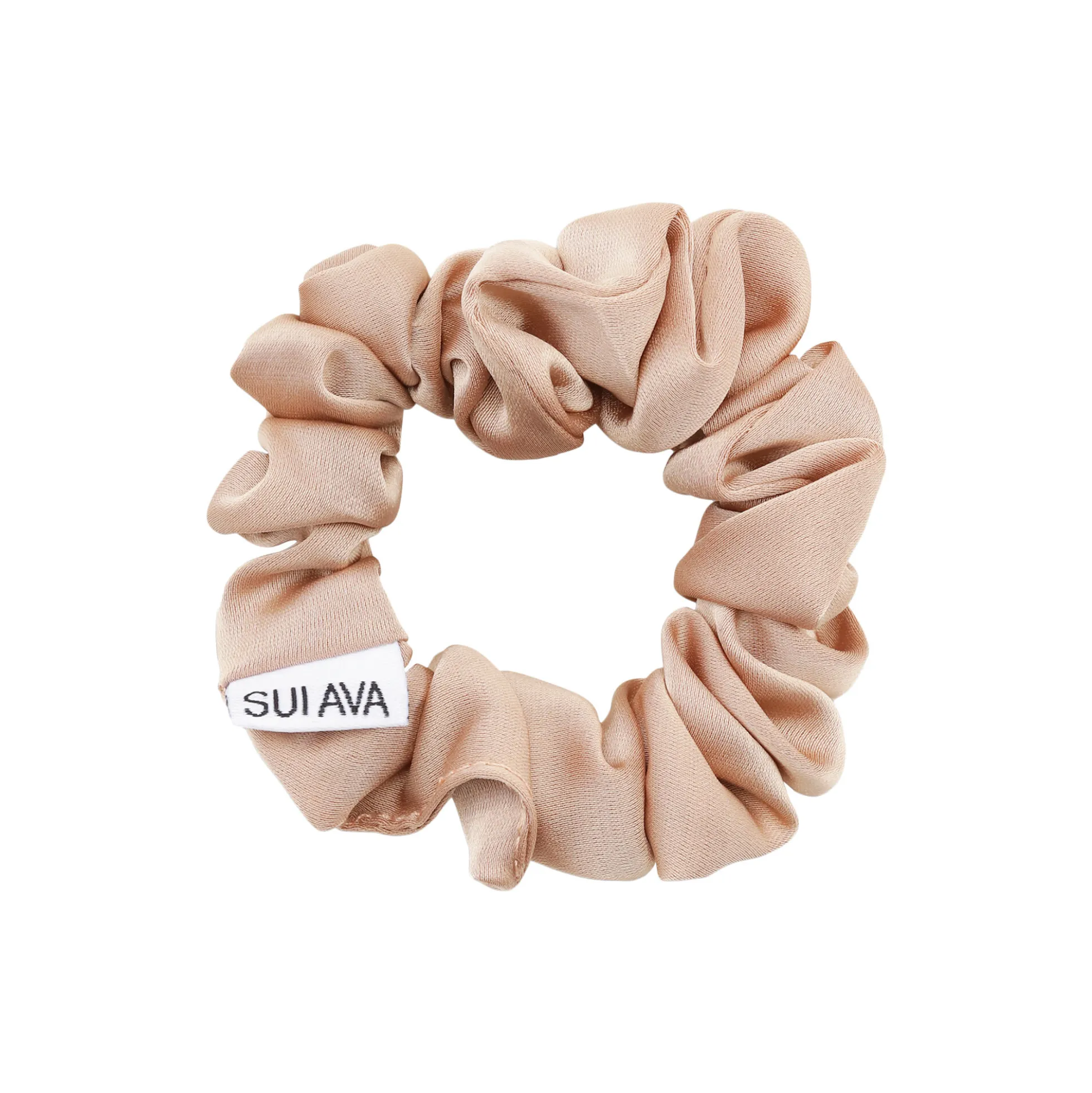 Ruched Ribbon Scrunchie, almond