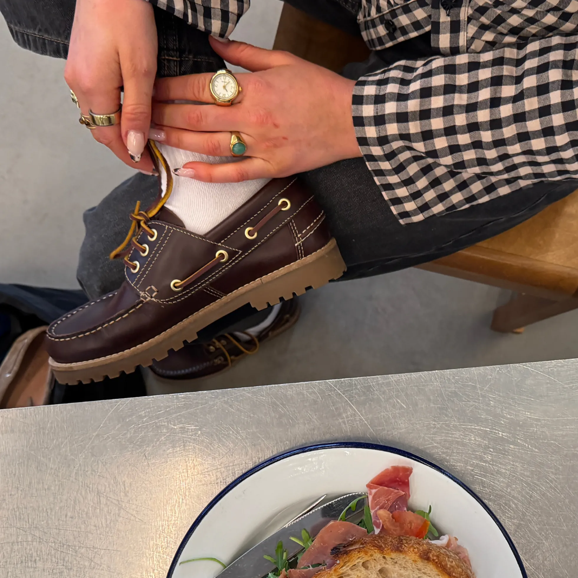 RUDDER-X Boat Shoes, brown