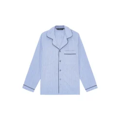 Salzburg Pyjamas, light blue/navy piping