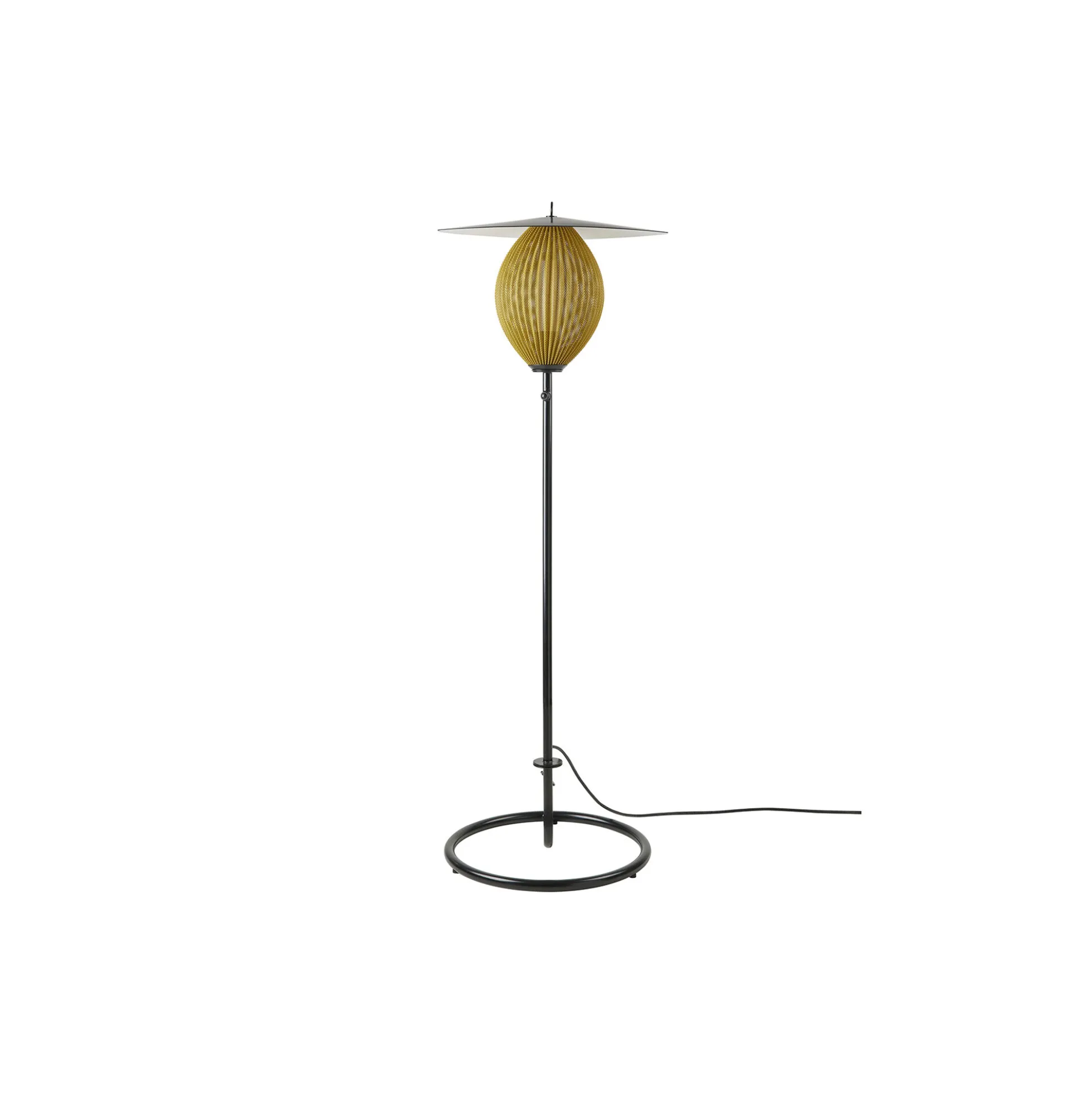 Satellite Outdoor Floor Lamp, mustard gold semi matt
