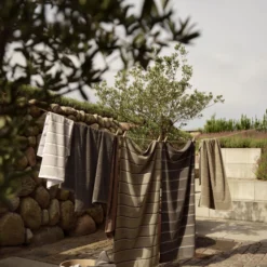 Sauna håndklæde, eucalypt/olive green/softgrey