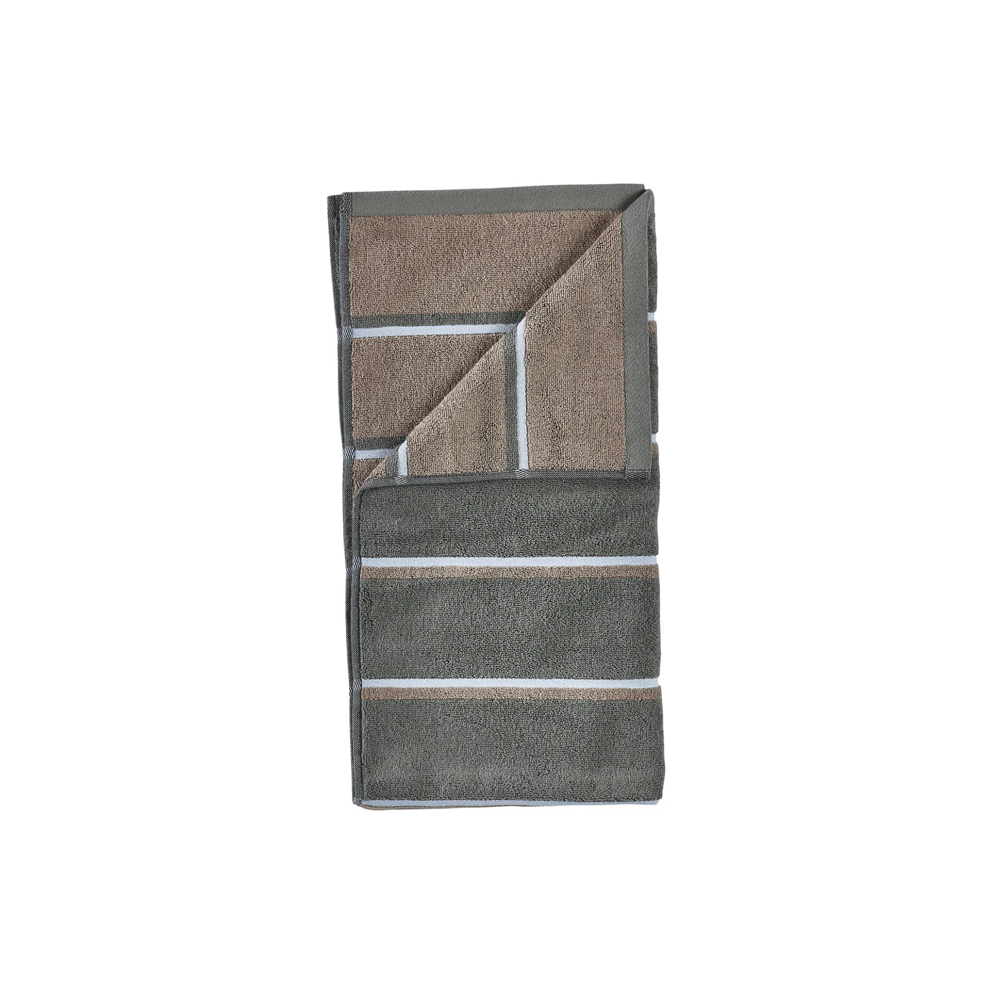 Sauna håndklæde, olive green/taupe/blue fog