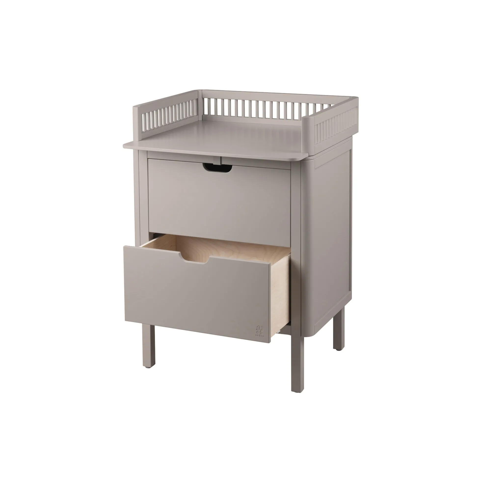 Sebra puslebordet med skuffer, jetty beige