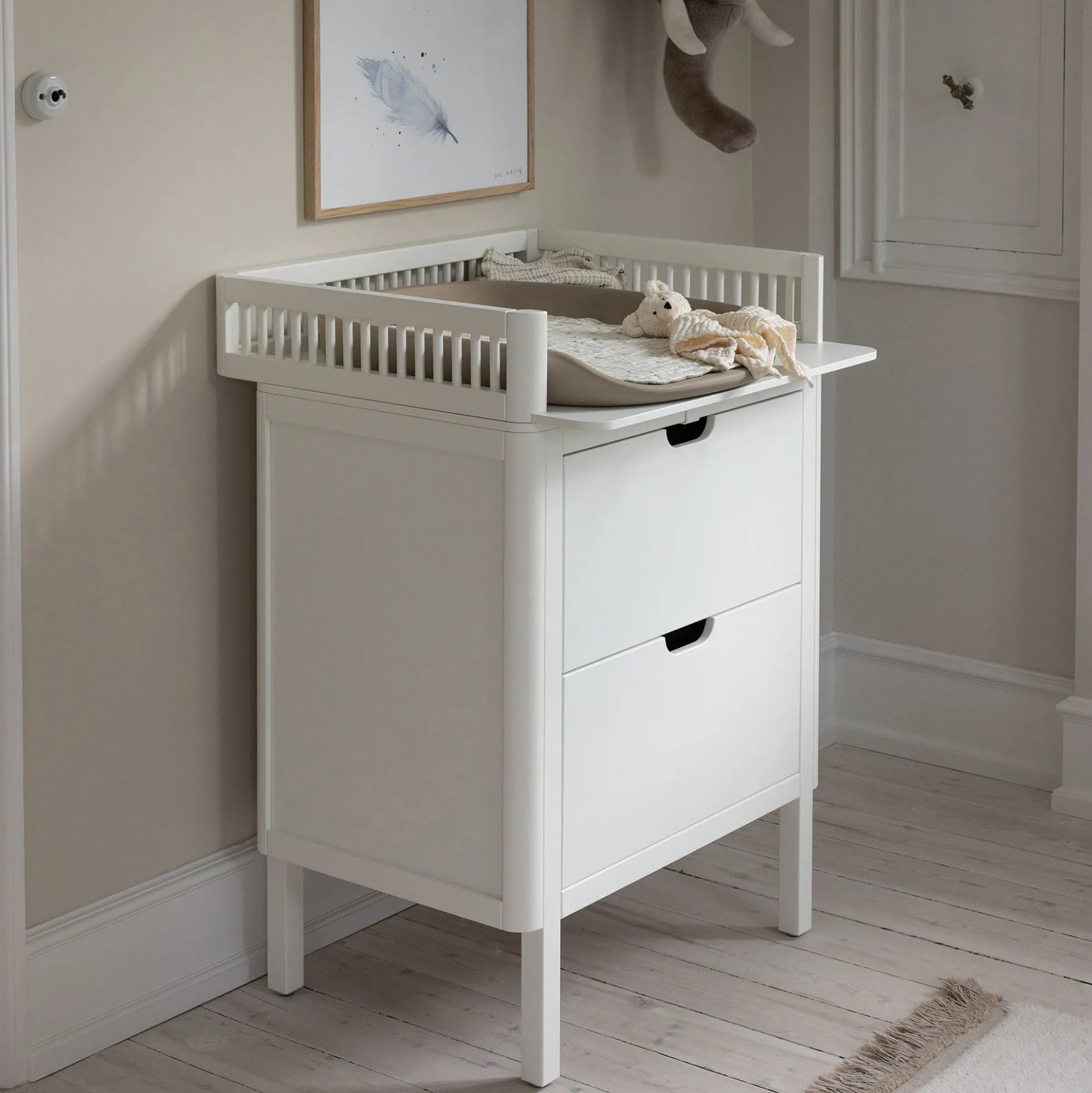Sebra puslebordet med skuffer, classic white