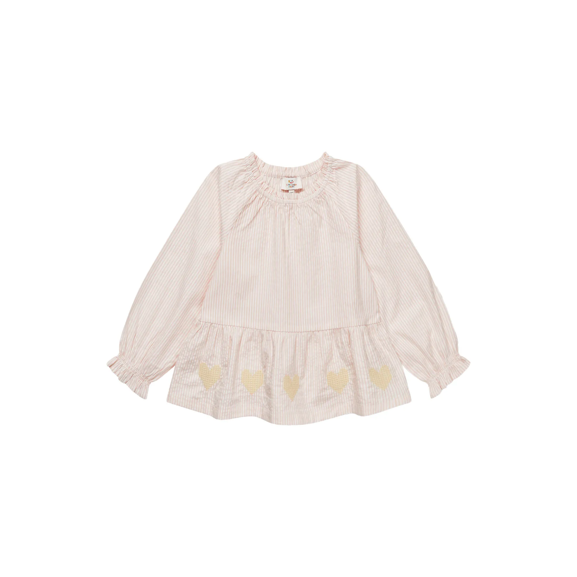 Seersucker LS Blouse w. Emb.