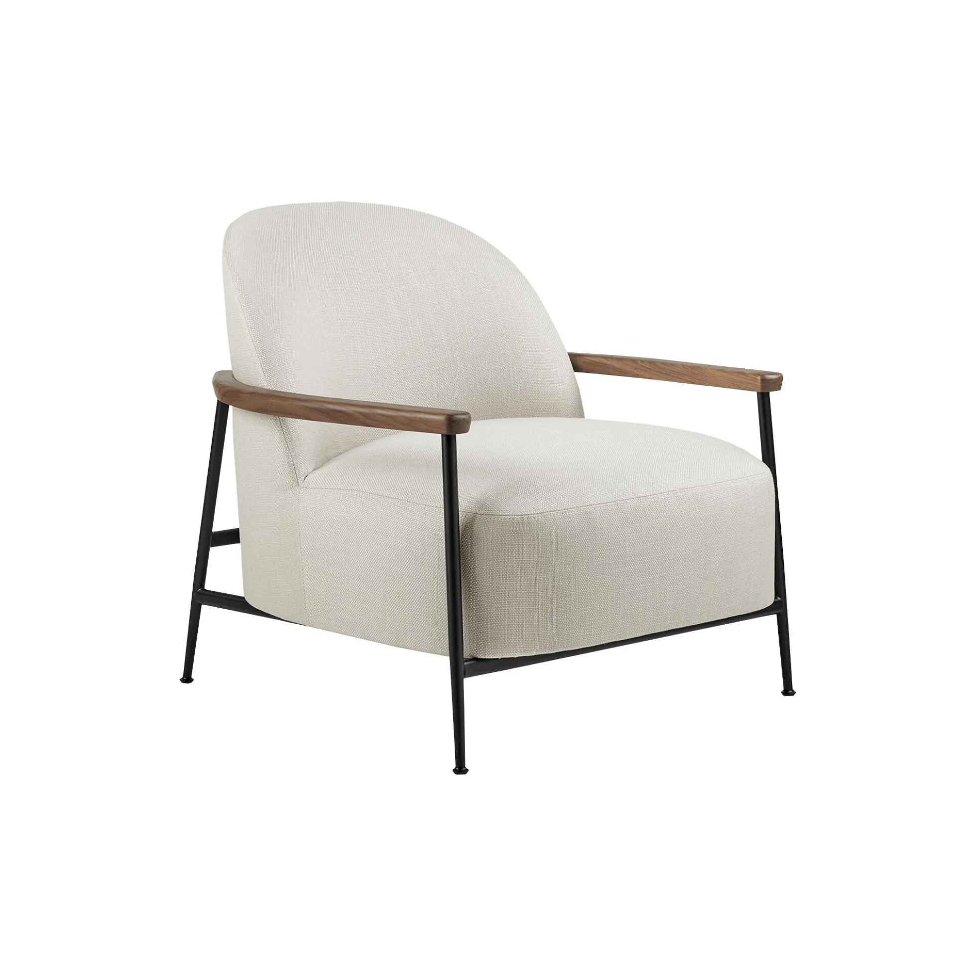 Sejour Lounge Chair with Armrests, Plain 0001/black matt