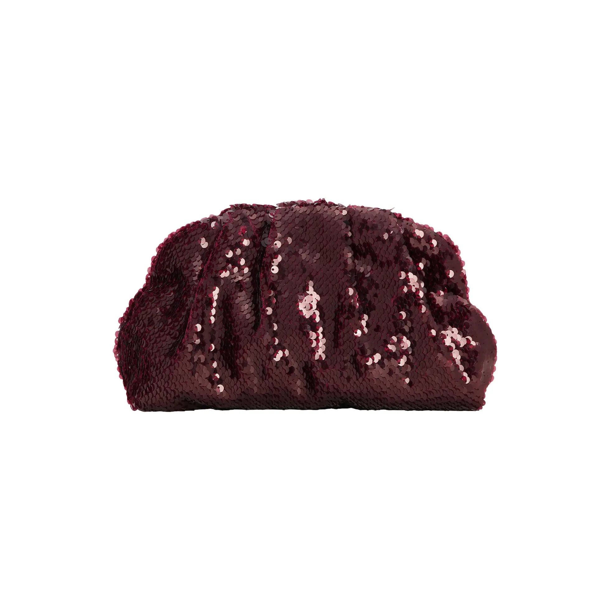 Sequin Clutch Bag, burgundy