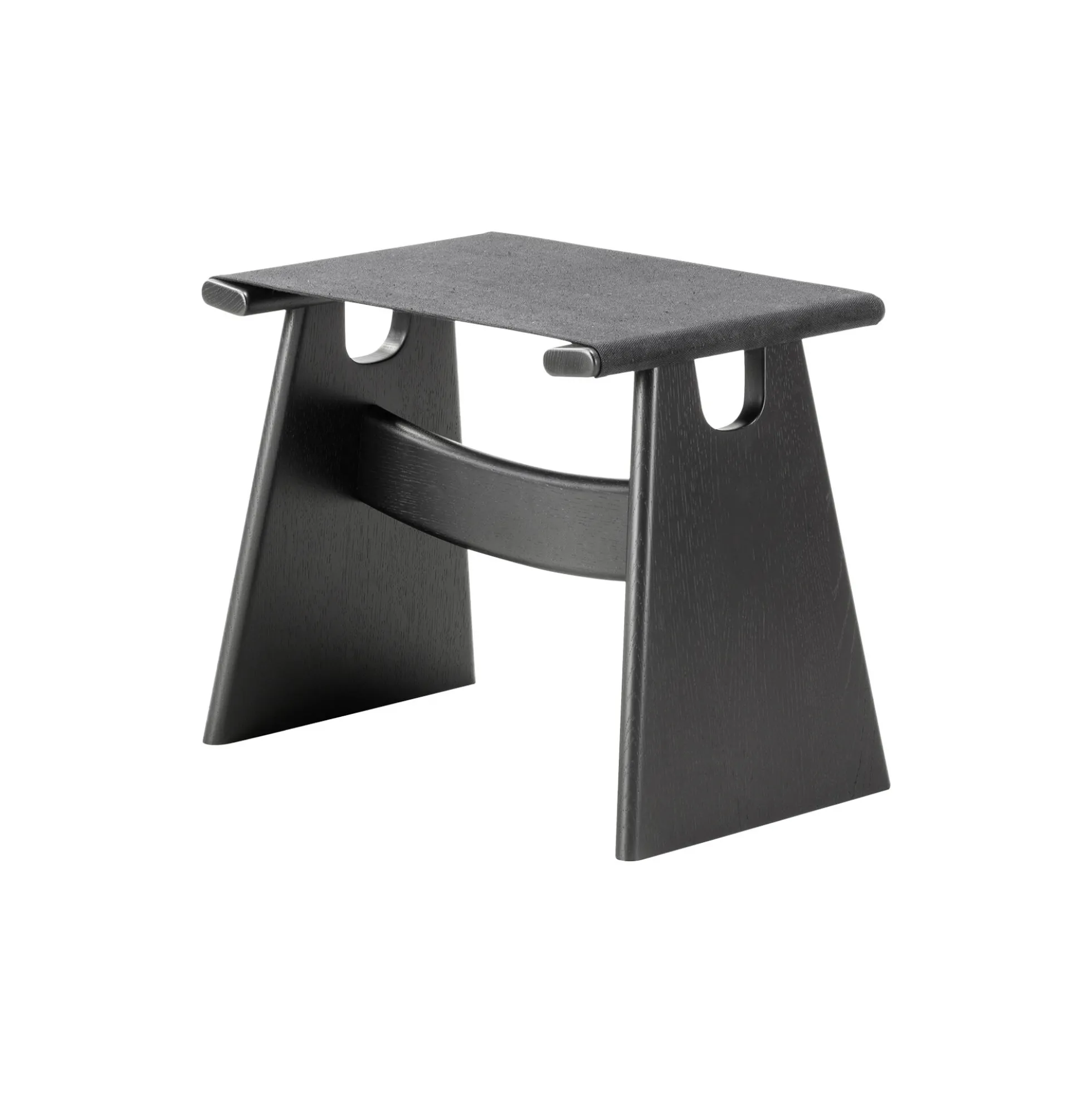 Seto Stool, black lacquered oak/black