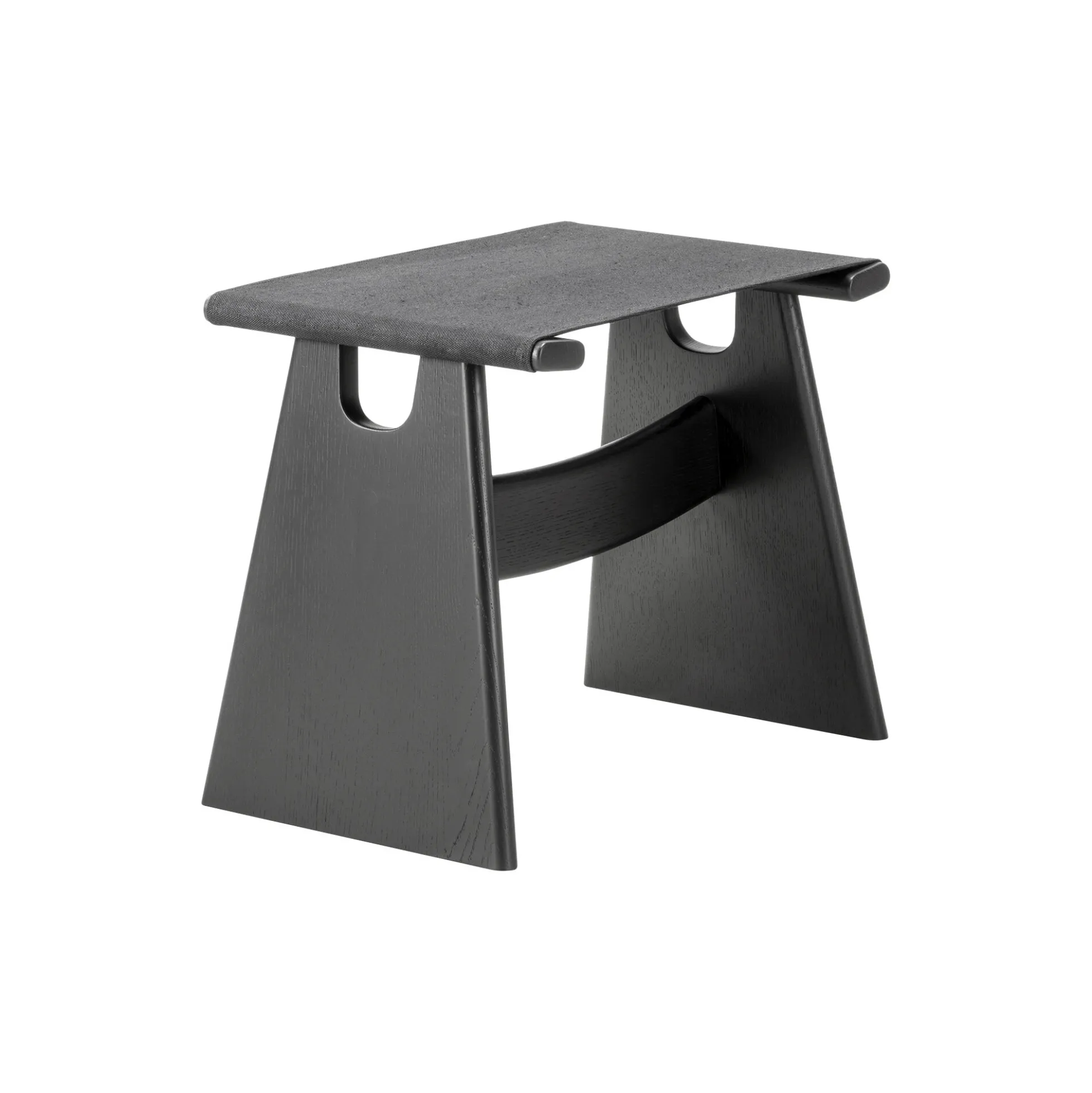 Seto Stool, black lacquered oak/black