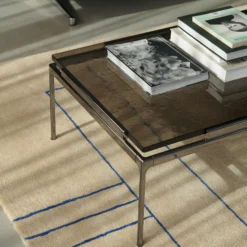 Sett LN12 Coffee Table, smoked glass/dark chrome