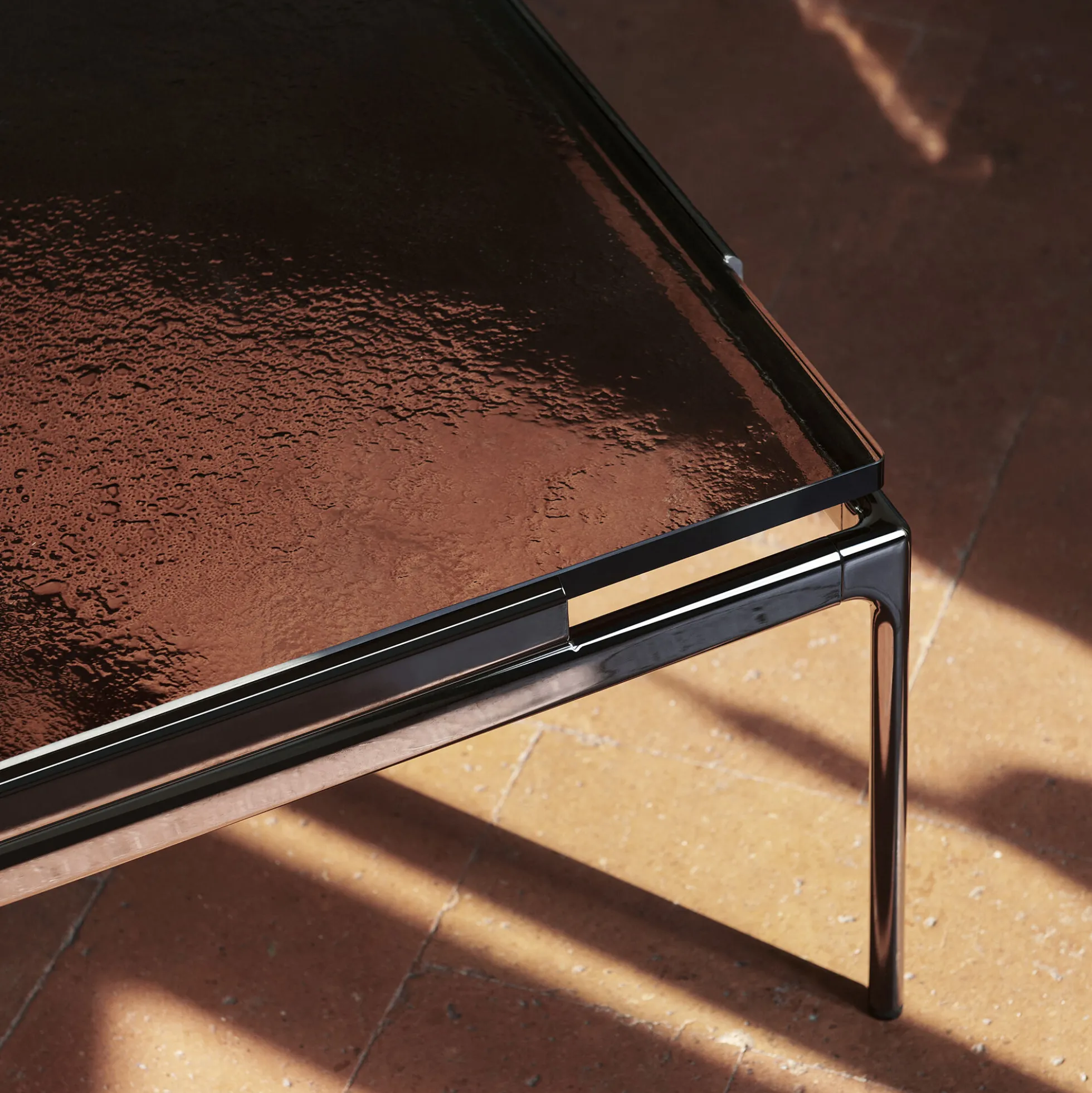 Sett LN13 Coffee Table, smoked glass/dark chrome