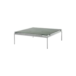 Sett LN13 Coffee Table, verde guatemala marble/dark chrome