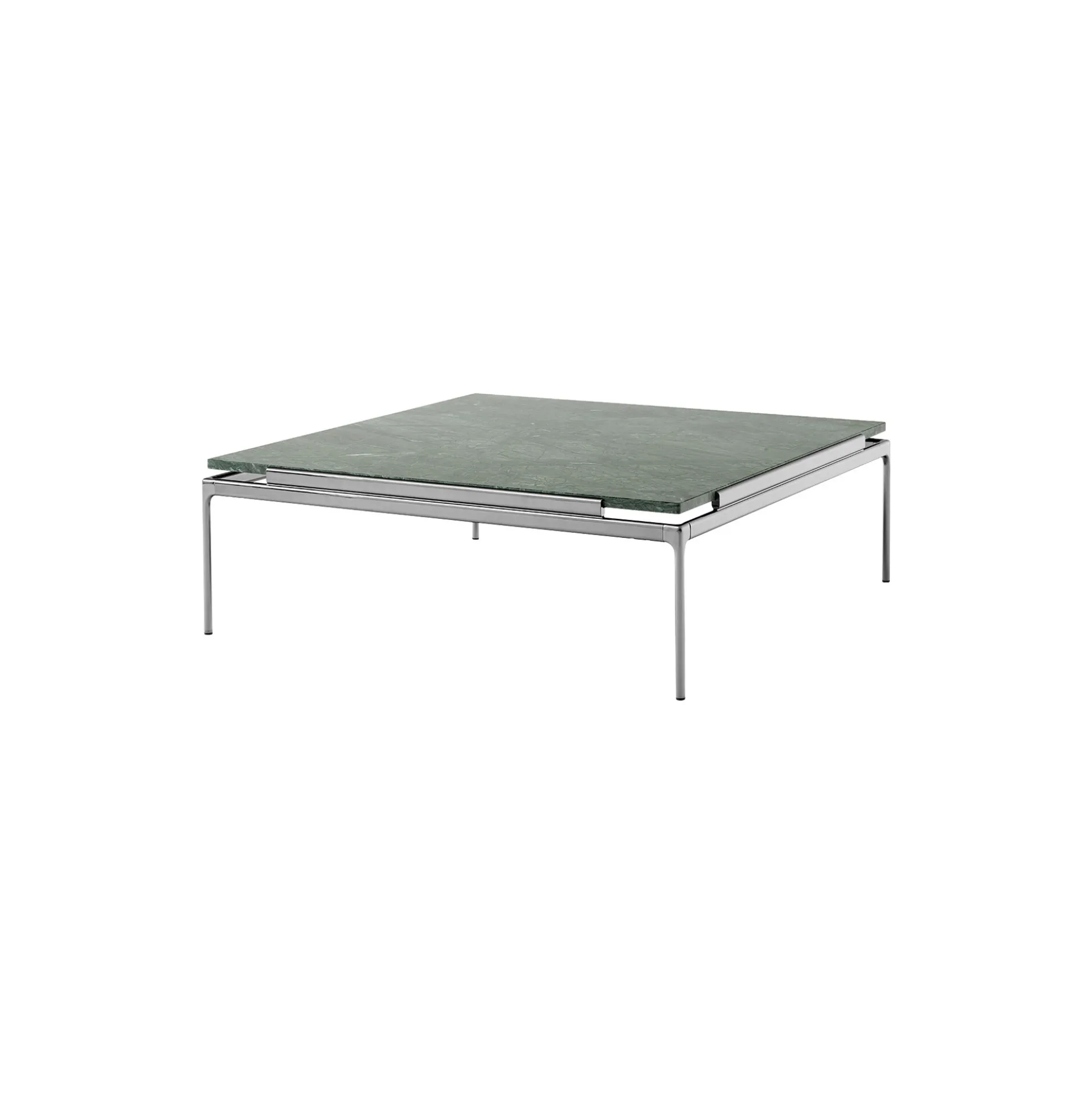 Sett LN13 Coffee Table, verde guatemala marble/dark chrome
