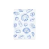 Shell Printed Organic Cotton Kitchen Towel, white/blue