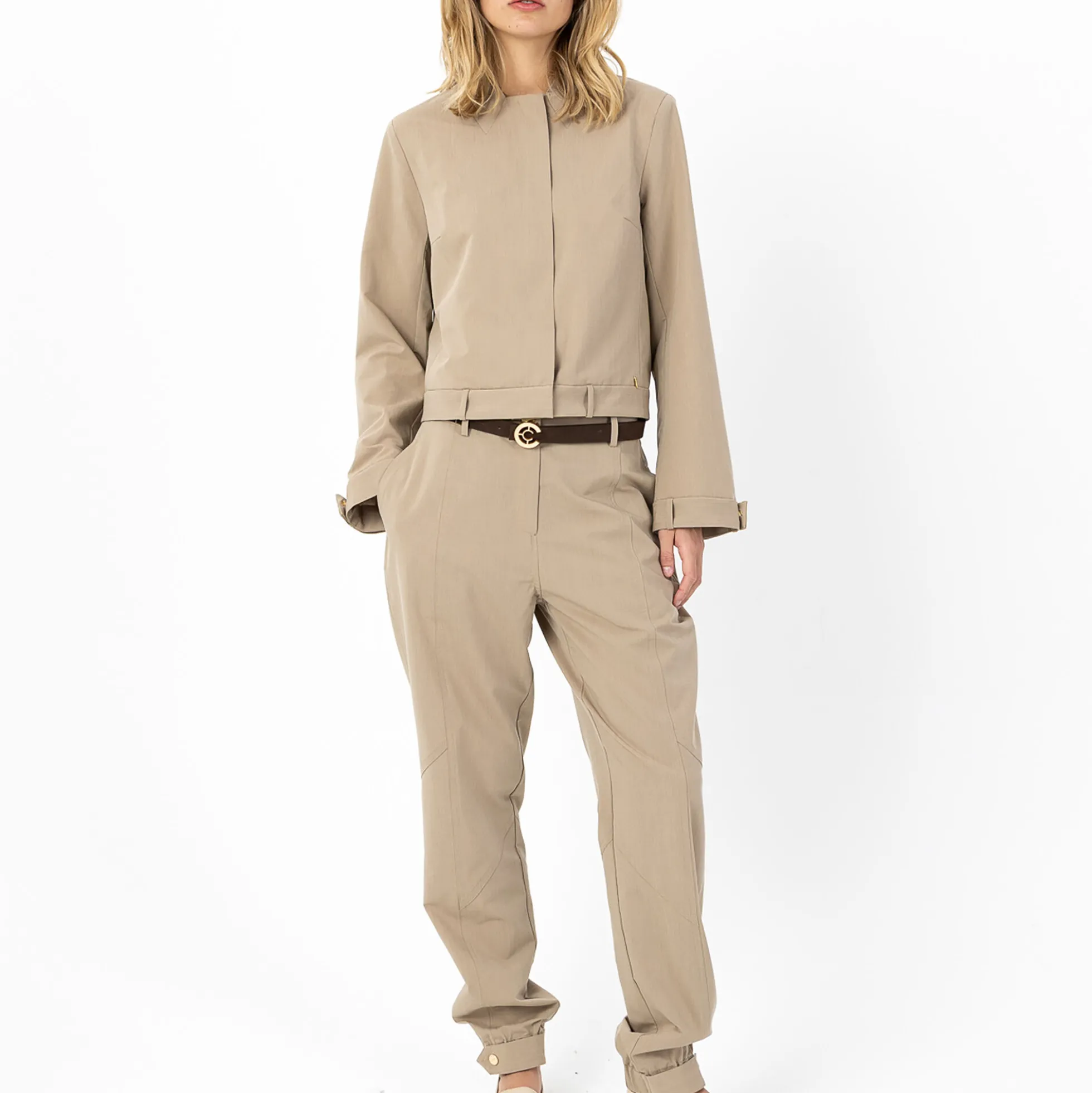 Short jacket with belt loops, moon rock