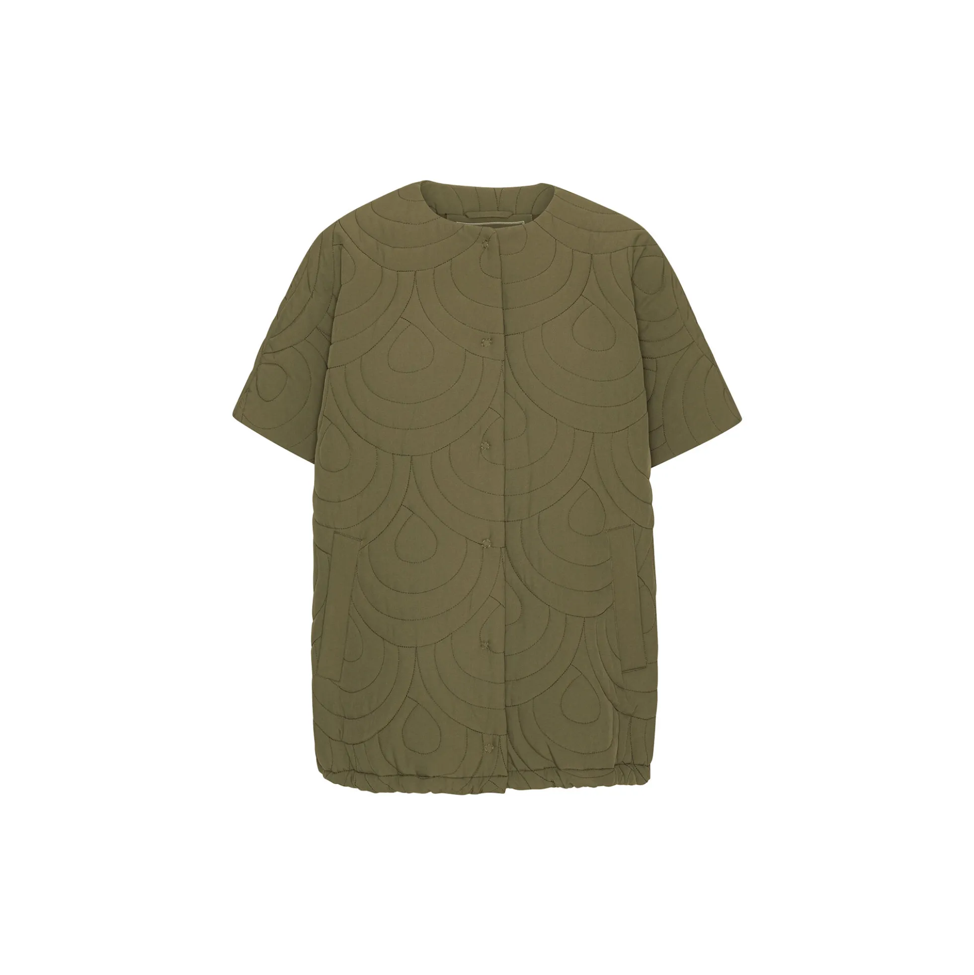 Short Quilted Cape, olive night
