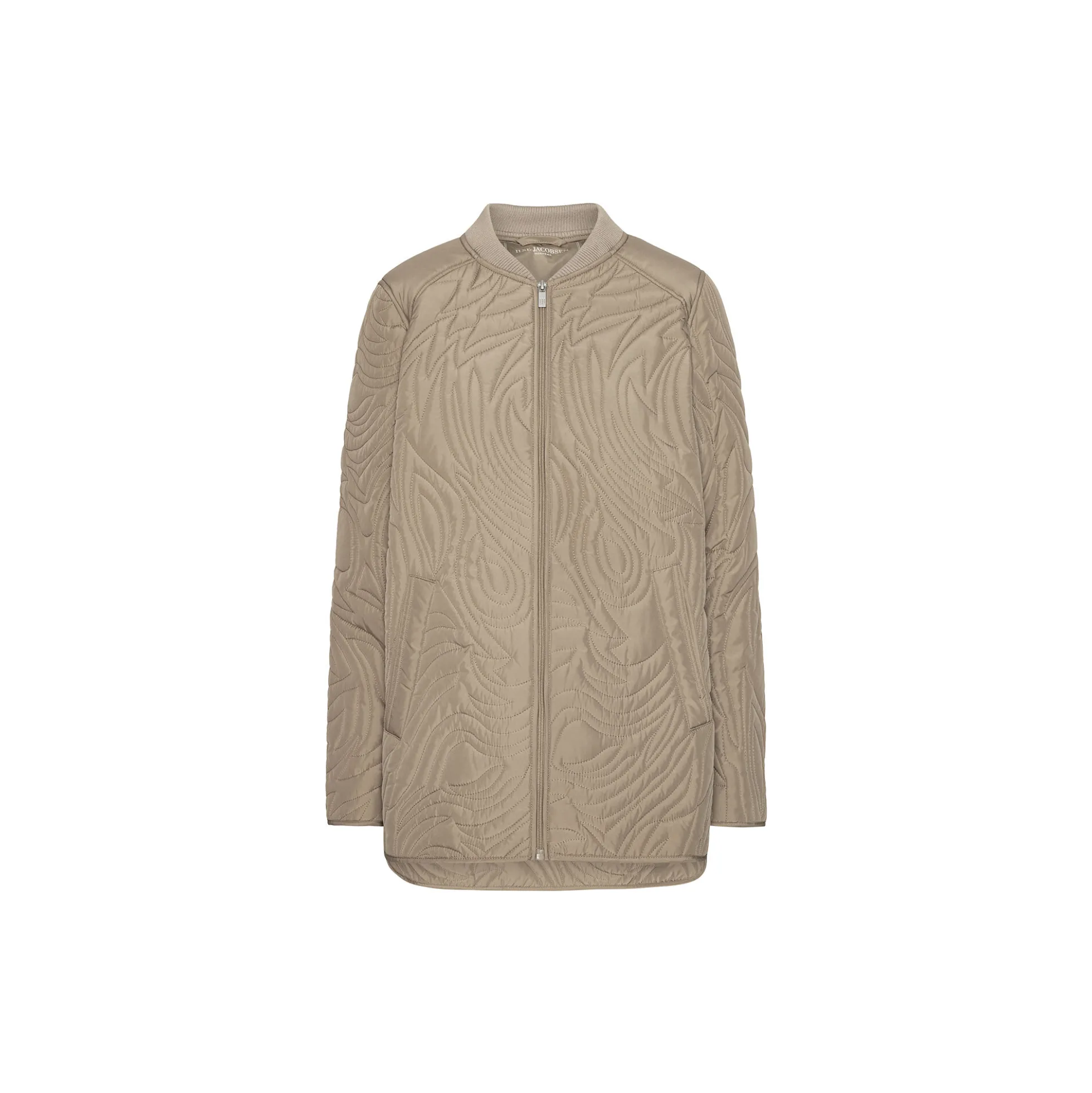 Short Quilt Jacket with Rib, coriander