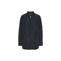 Short Quilt Jacket With Rib, dark indigo