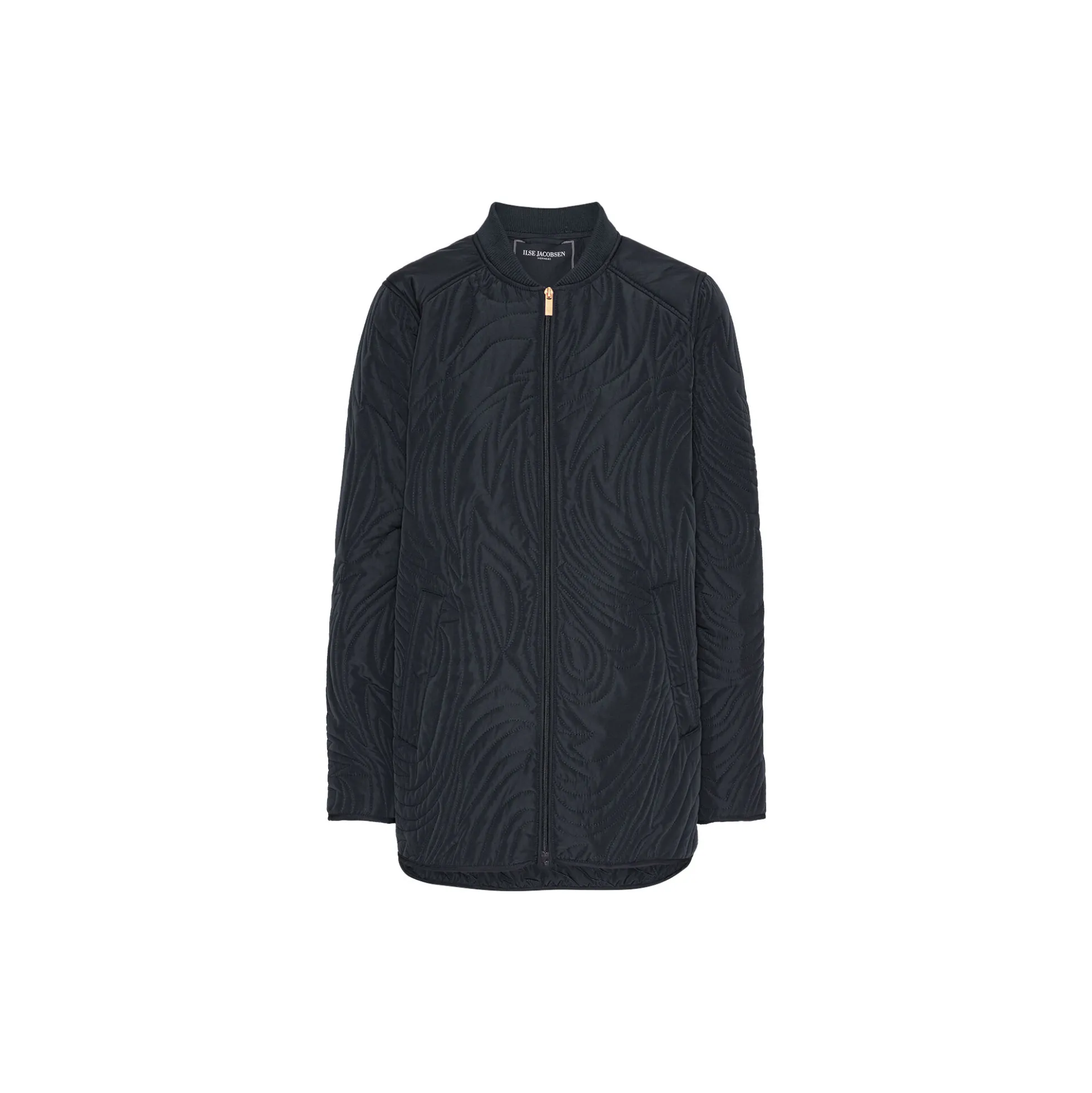 Short Quilt Jacket With Rib, dark indigo